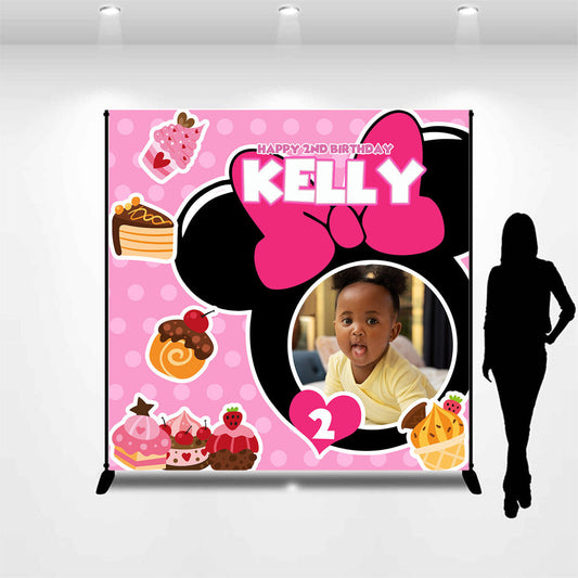 Lofaris Custom Photo Mouse Dessert 2nd Birthday Backdrop