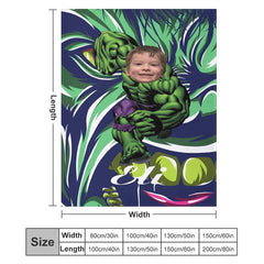 Lofaris Custom Photo Strong Green Boor Monster Hero Blanket