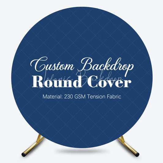 Lofaris Custom Photo Text Theme Party Fabric Round Backdrop