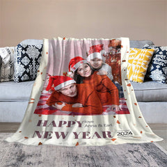 Lofaris Custom Picture Happy New Year Warm Soft Blanket