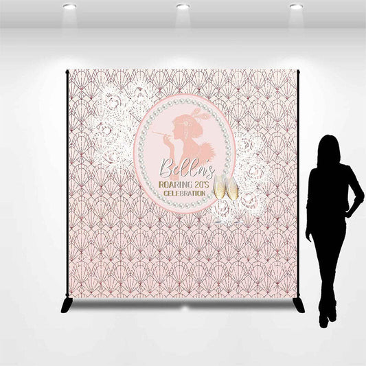 Lofaris Custom Pink Retro Princess 20th Birthday Backdrop
