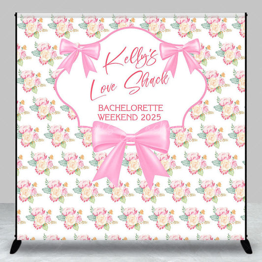 Lofaris Custom Pink Rose Bachelorette Party 2025 Backdrop