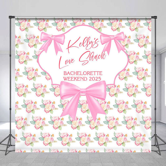 Lofaris Custom Pink Rose Bachelorette Party 2025 Backdrop