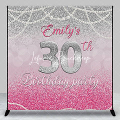Lofaris Custom Pink Silver Backdrop For 30th Birthday Party
