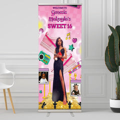 Lofaris Custom Pink Sneaker Birthday Retractable Banner