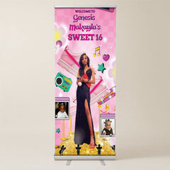 Lofaris Custom Pink Sneaker Birthday Retractable Banner