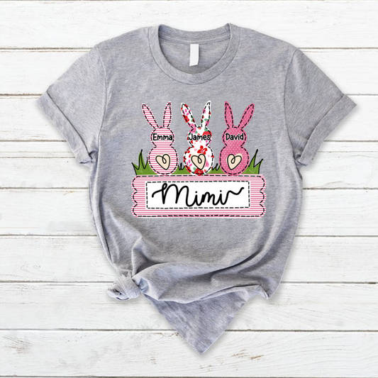 Lofaris Custom Rabbit Grandma Kids Easter Days Gift T-Shirt