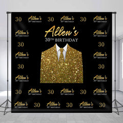 Lofaris Custom Repeat Golden Tie Suit 30th Birthday Backdrop
