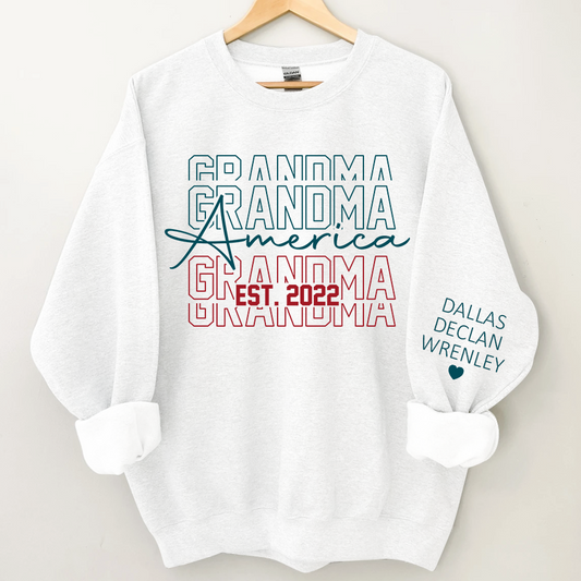 Lofaris Custom Repeat Grandma American Est Letter Sweatshirt