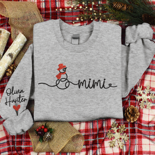 Lofaris Custom Snowman Grandma Mimi Christmas Sweatshirt