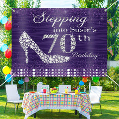 Lofaris Custom Sparkle Heels Diamond 70th Birthday Backdrop