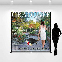 Lofaris Custom Spring Park Path Magazine Graduation Backdrop
