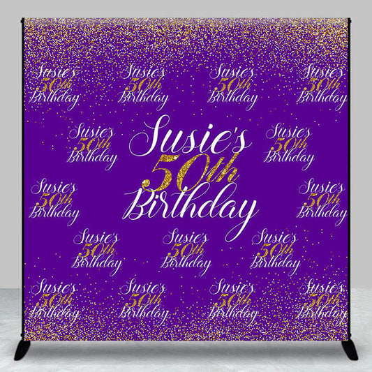 Lofaris Custom Step And Repeat Purple 50th Birthday Backdrop
