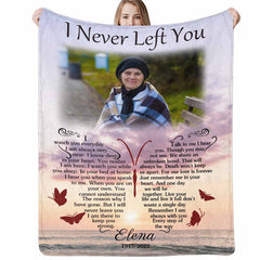 Lofaris Custom Sympathy Memorial Blanket Never Left You