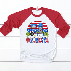 Lofaris Custom Usa Flag Motorhome Grandma Baseball Shirt