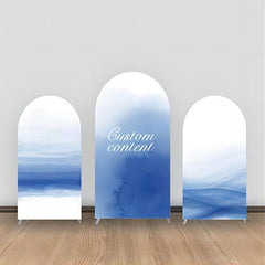 Lofaris Custom White Blue Ink Painting Arch Backdrop Kit