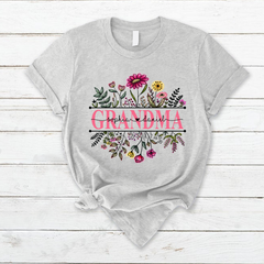 Lofaris Custom Wildflower Grandma And Kids Gift T - Shirt