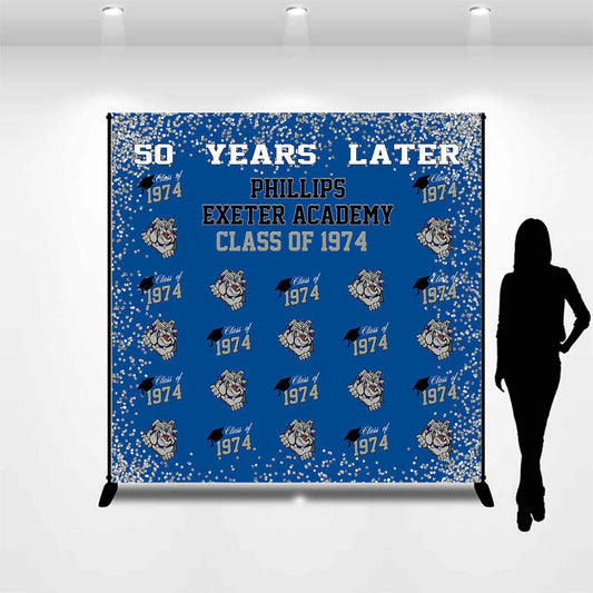 Lofaris Customized Dog Patterns Blue Class Reunion Backdrop