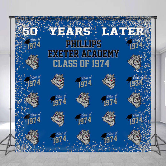 Lofaris Customized Dog Patterns Blue Class Reunion Backdrop