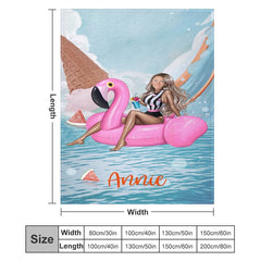 Lofaris Customized Face Bikini Flamingo Ring Summer Blanket