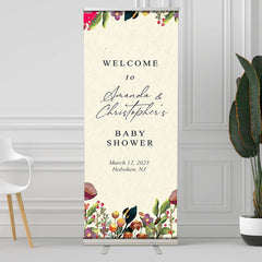 Lofaris Customized Flowers Retractable Baby Shower Banner