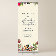 Lofaris Customized Flowers Retractable Baby Shower Banner