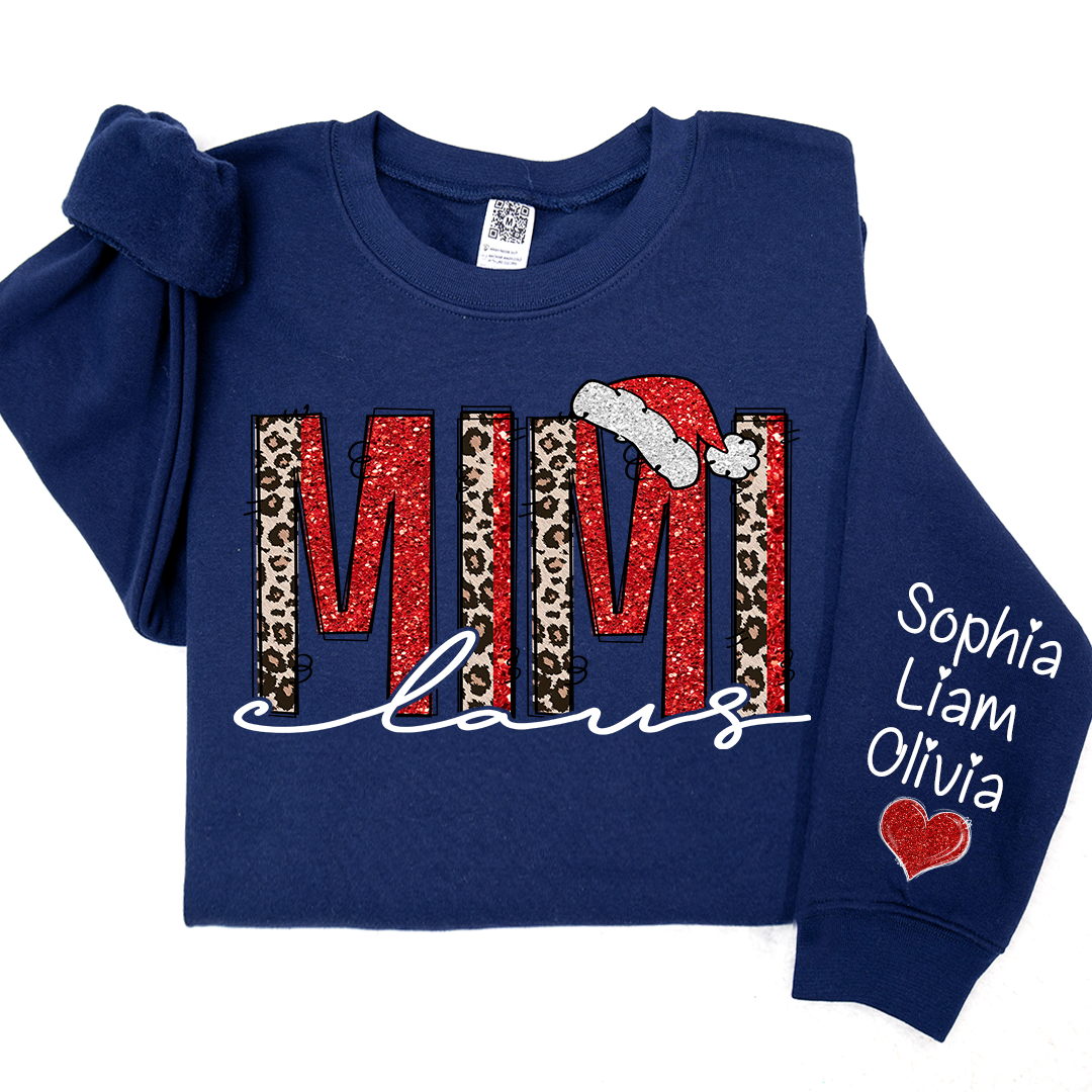 Lofaris Leopard Glitter Overlay Merry Mimi Claus And Kids LTP01