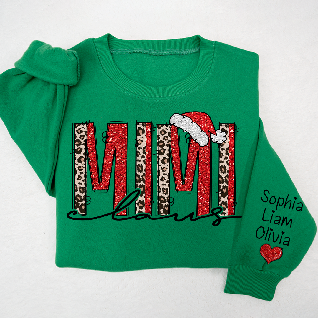 Lofaris Leopard Glitter Overlay Merry Mimi Claus And Kids LTP01