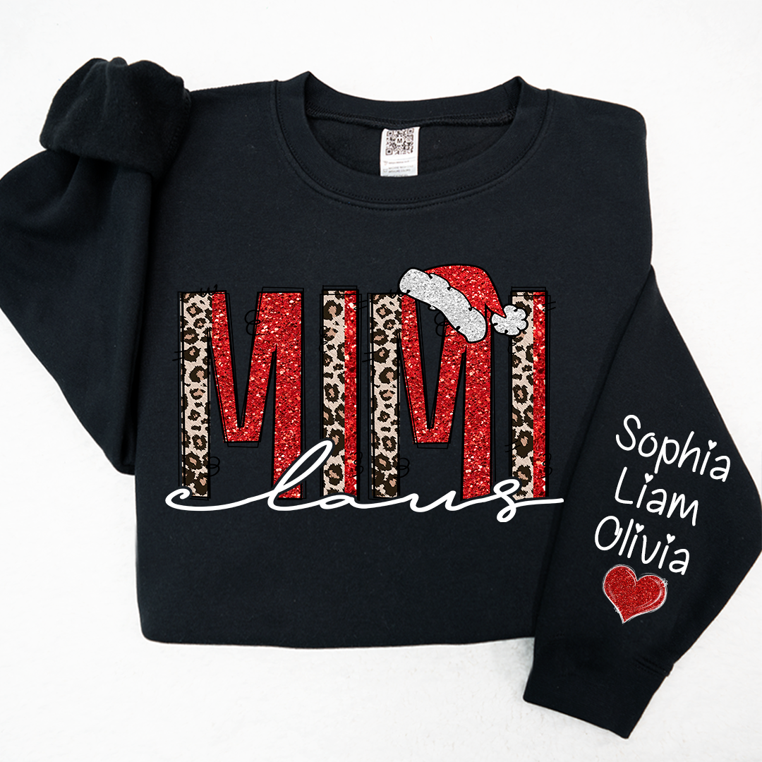 Lofaris Leopard Glitter Overlay Merry Mimi Claus And Kids LTP01