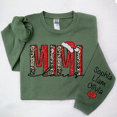 Lofaris Leopard Glitter Overlay Merry Mimi Claus And Kids LTP01