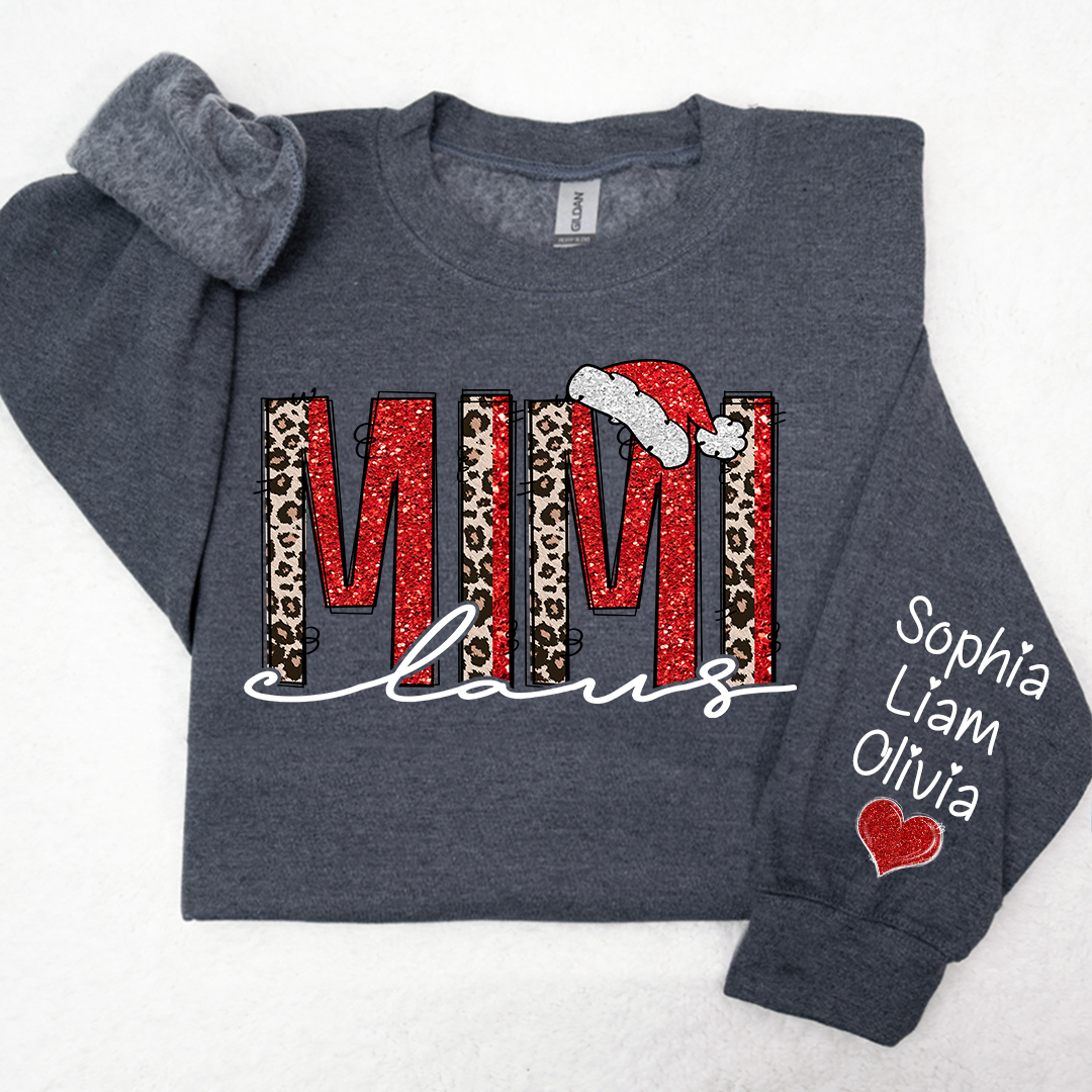 Lofaris Leopard Glitter Overlay Merry Mimi Claus And Kids LTP01
