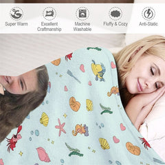 Lofaris Customized Mermaid Marine Organism Blanket For Girl