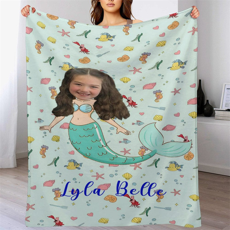 Lofaris Customized Mermaid Marine Organism Blanket For Girl
