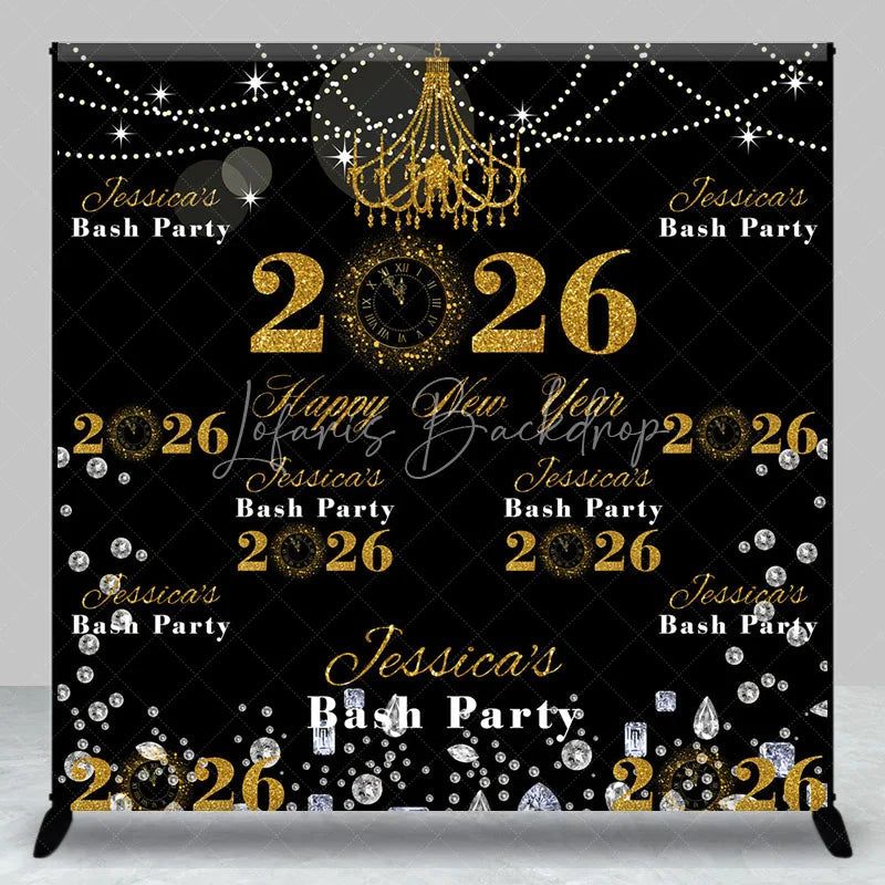 Lofaris Customized Name 2026 Repeat Happy New Year Backdrop