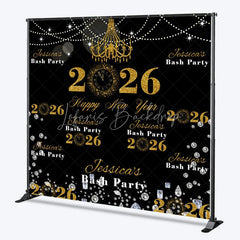 Lofaris Customized Name 2026 Repeat Happy New Year Backdrop
