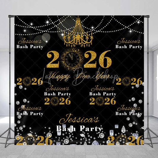Lofaris Customized Name 2026 Repeat Happy New Year Backdrop