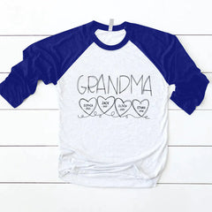 Lofaris Customized Name Grandma And Kids Est Baseball Shirt