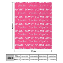 Lofaris Customized Name Multiple Fonts Pink Soft Blanket