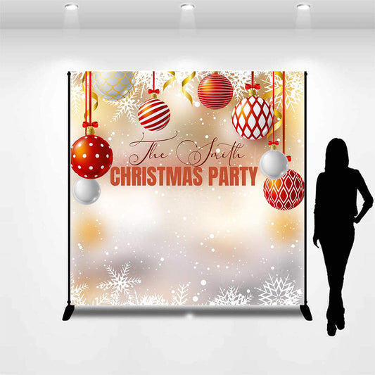 Lofaris Customized Name Snowflake Balls Christmas Backdrop