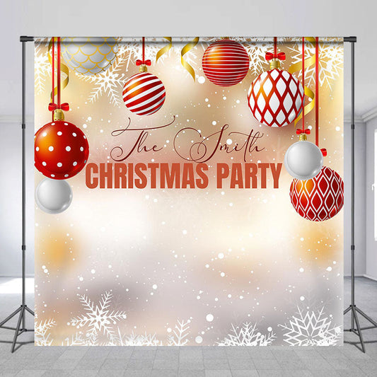 Lofaris Customized Name Snowflake Balls Christmas Backdrop