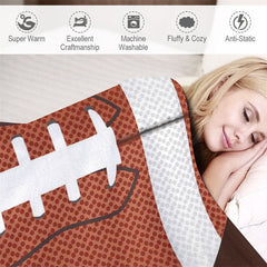 Lofaris Customized Name Sports Rugby Brown Snuggly Blanket
