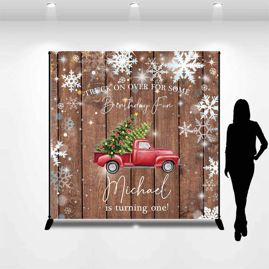 Lofaris Customized Name Wood Tryck 1st Birthday Backdrop