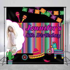 Lofaris Customized Photo Mexican Stripes Birthday Backdrop
