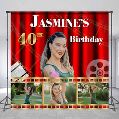 Lofaris Customized Photo Red Film 40th Birthday Backdrop