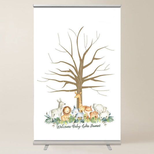 Lofaris Cute Animals Family Tree Baby Shower Welcome Sign