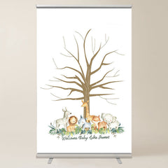 Lofaris Cute Animals Family Tree Baby Shower Welcome Sign