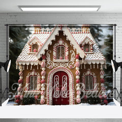 Lofaris Cute Candy House Christmas Backdrop For Photo Shoot