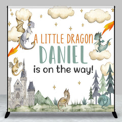 Lofaris Cute Dragons Castle Tree Custom Baby Shower Backdrop