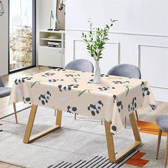 Lofaris Cute Panda Bamboo Cloud Beige Tablecloth For Home Decor