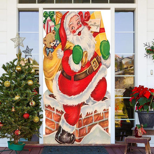 Lofaris Cute Santa Presents Baggage Christmas Door Cover
